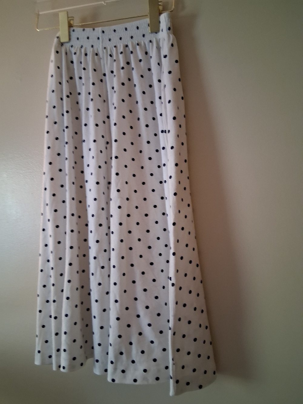 Vintage Peter Popovitch White Polka Dot Maxi Skirt with Pockets